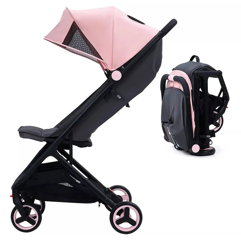 One-Hand Fold Travel Stroller – Pink