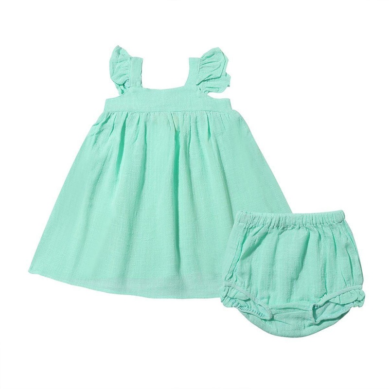 Vignette – Ruffle Tank Dress + Bloomer – Seafoam