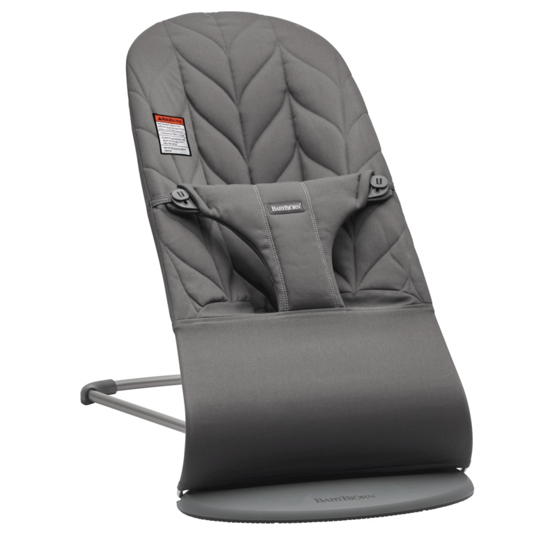 Baby Bjorn Bouncer Bliss – Anthracite (Cotton Petal Quilt – Dark Gray Frame)