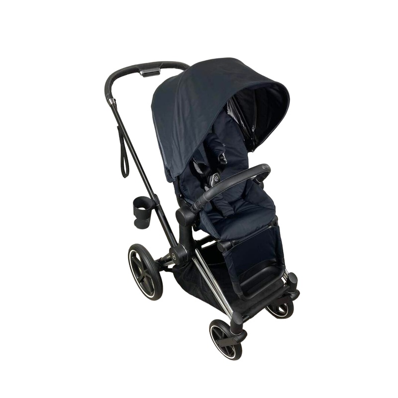 Cybex PRIAM Stroller, 2022, Chrome With Black Details, Deep Black
