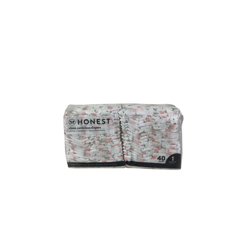 Honest Company Clean Conscious Diapers Pack, 1, Tutu Cute, 40 Count