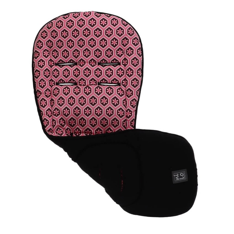 Long Stroller Mat Calico Black/Pink