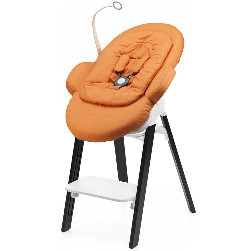 Stokke Steps Newborn Bouncer Seat – Oak Black/Orange