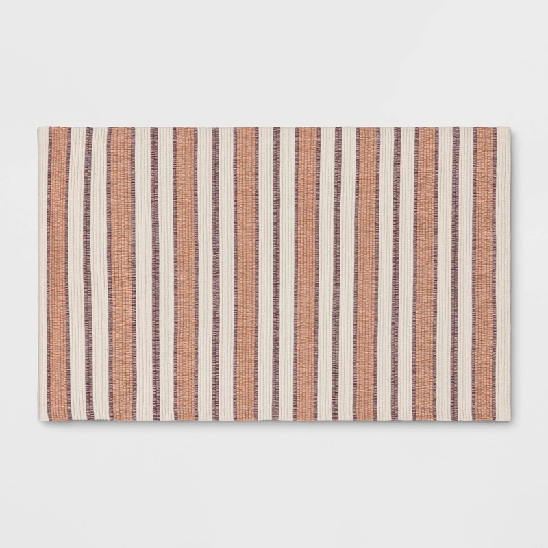 1’8″x2’10” Striped Rectangle Woven Indoor Accent Rug Rust