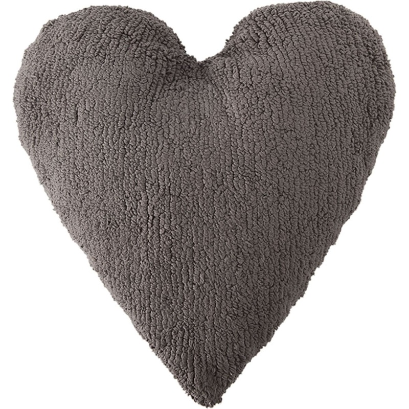 Lorena Canals Heart Cushion – Dark Grey (1’8″ x 1’7″)