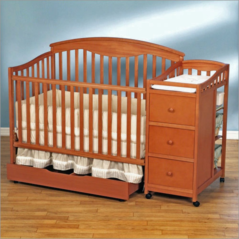 Simplicity Christina Crib ‘N Changer Combo in Pecan Finish