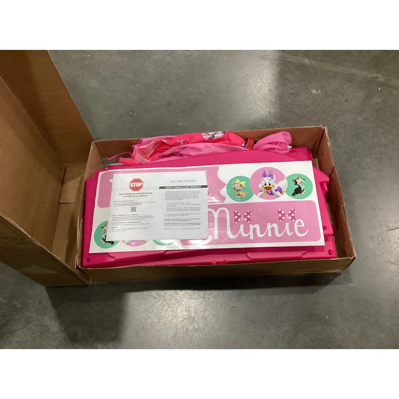 Delta Children – Disney Minnie Mouse Plastic Sleep and Play Toddler Bed with Tent, Pink (See Description)