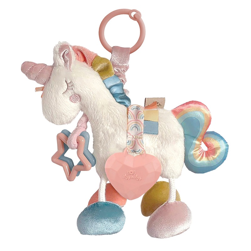 Itzy Ritzy Link & Love Unicorn Activity Plush Silicone Teether Toy