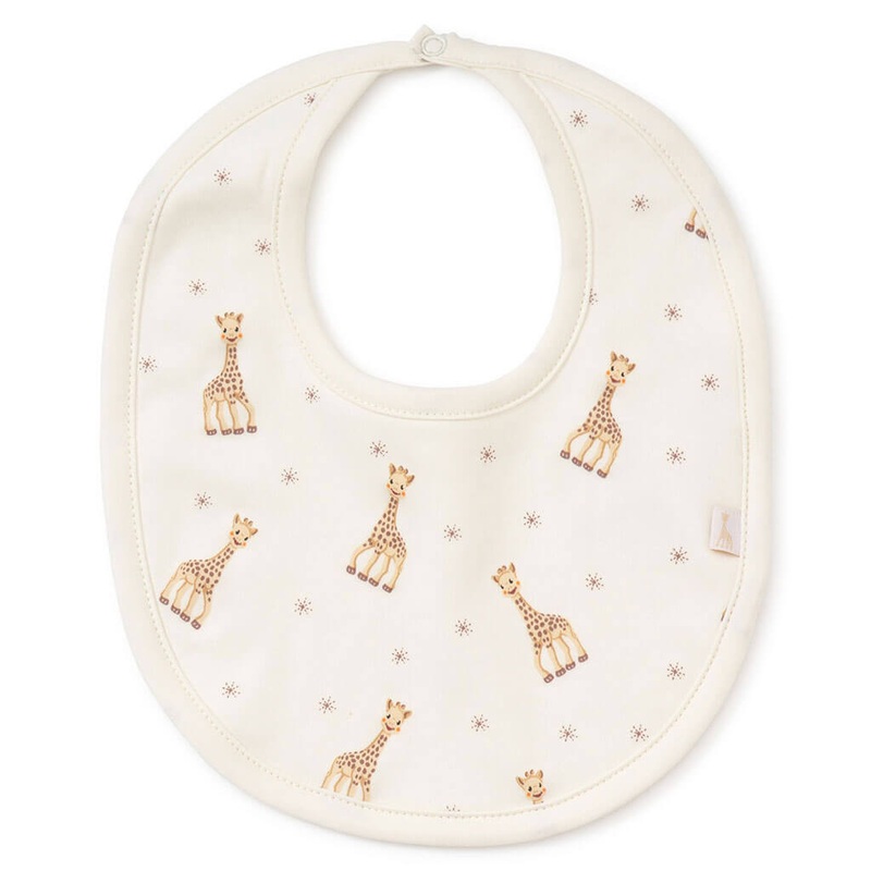 Kissy Kissy Print Bib Sophie La Girafe Ecru