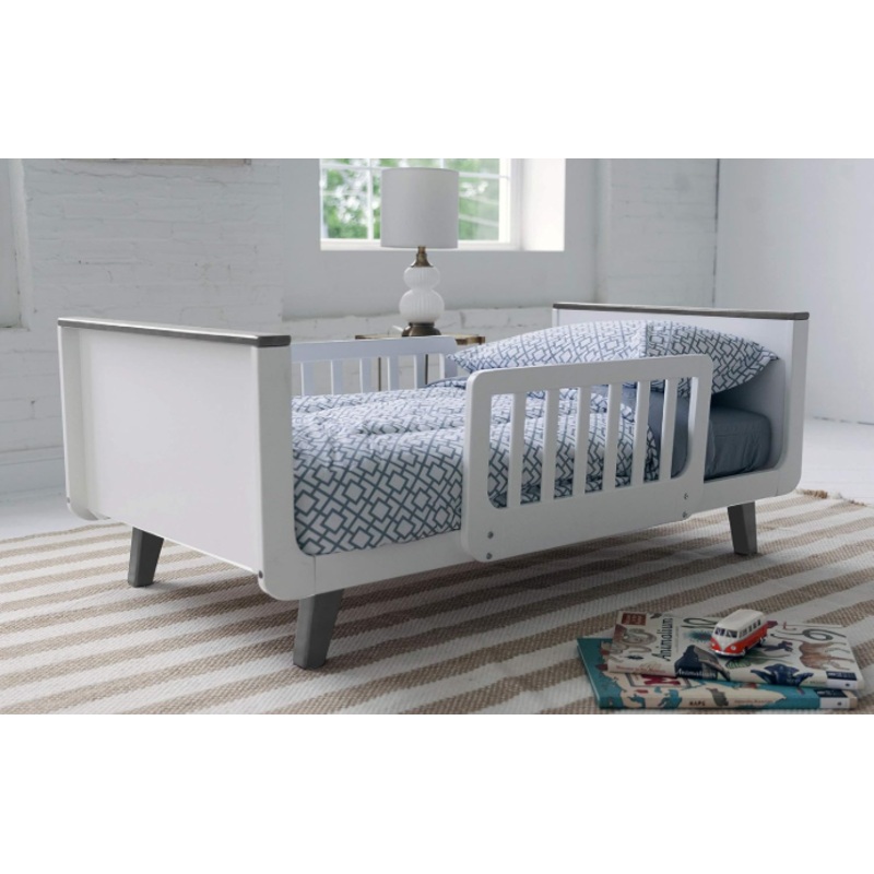 Little Partners MOD Toddler Bed, White/Grey