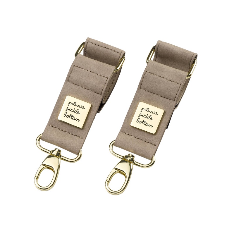 Petunia Pickle Bottom Valet Stroller Clip  Grey Matte Leatherette/Gold