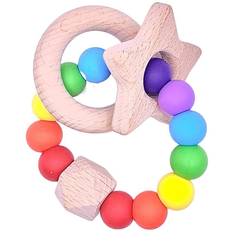 Sugar + Maple Rainbow Teether | Primary