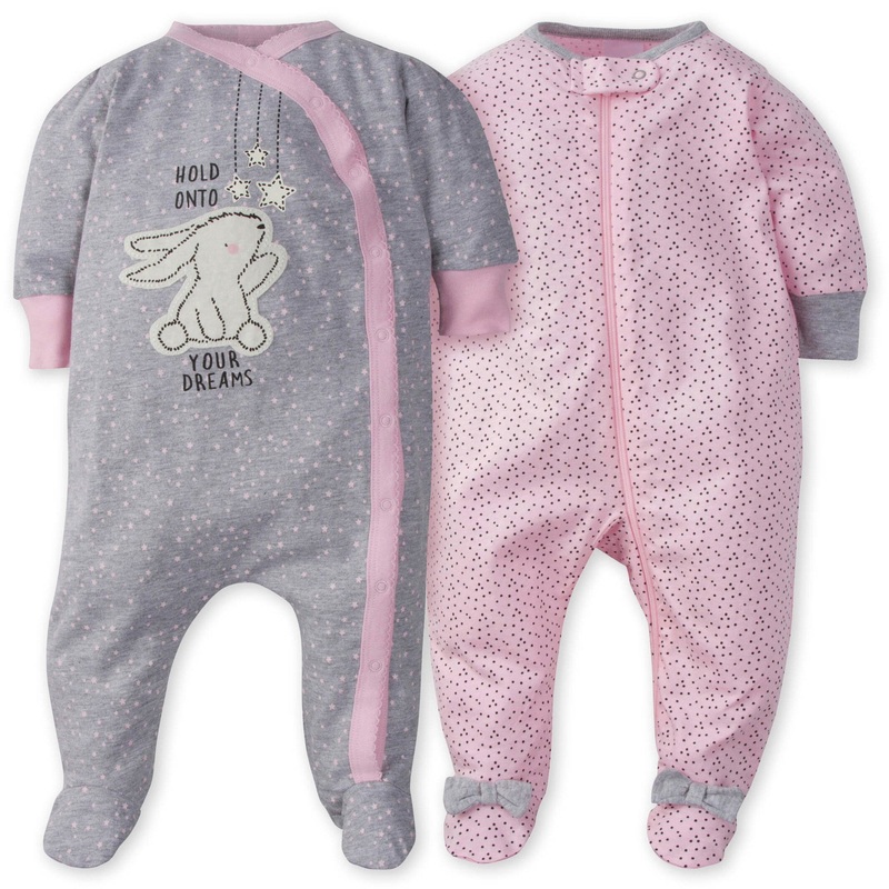 2-Pack Baby Girls Bunny Sleep ‘N Plays, 3-6M