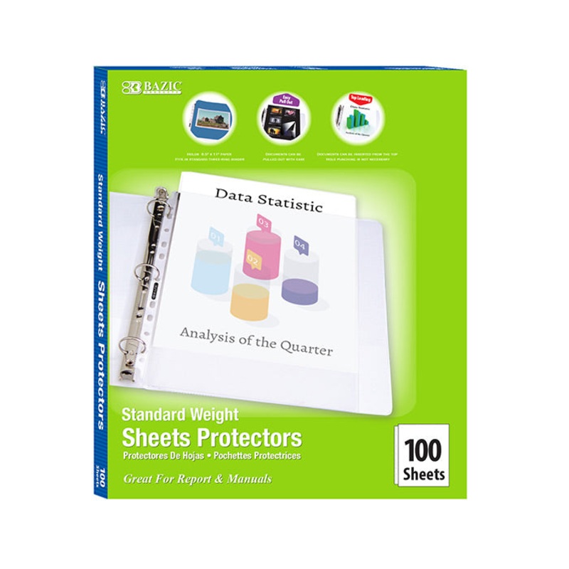 BAZIC Standard Weight Top Loading Sheet Protectors (100/Box)