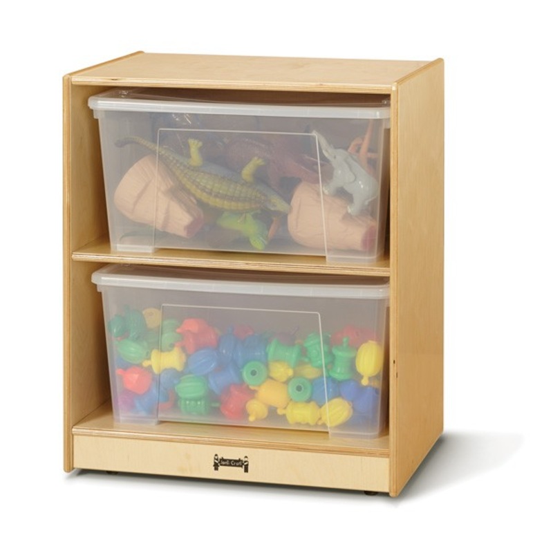 Jonti-Craft Single Jumbo Tote Storage  with Clear Totes + Lids