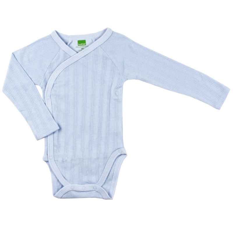 Kushies Long Sleeve Bodysuit, 3-6m – Blue