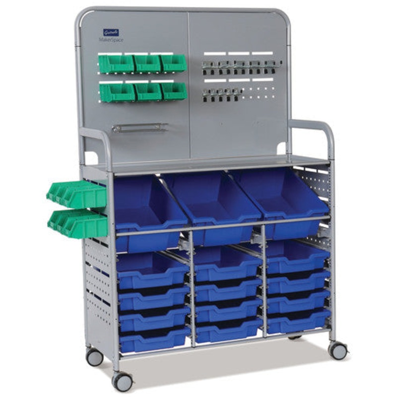 MakerSpace Storage Cart, with Royal Blue Trays