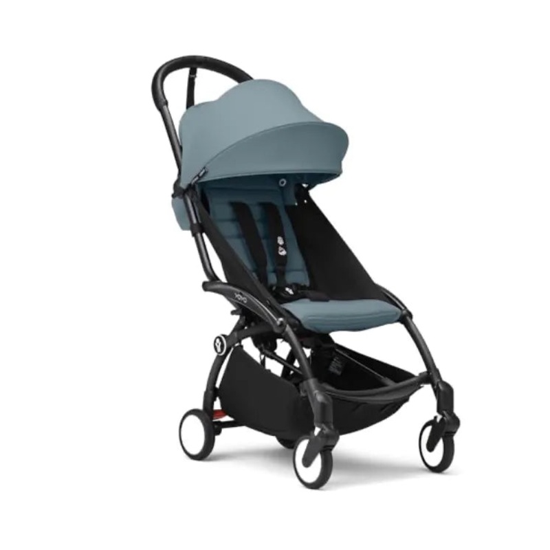 Yoyo Stroller Black Frame Bundle 6  – Aqua