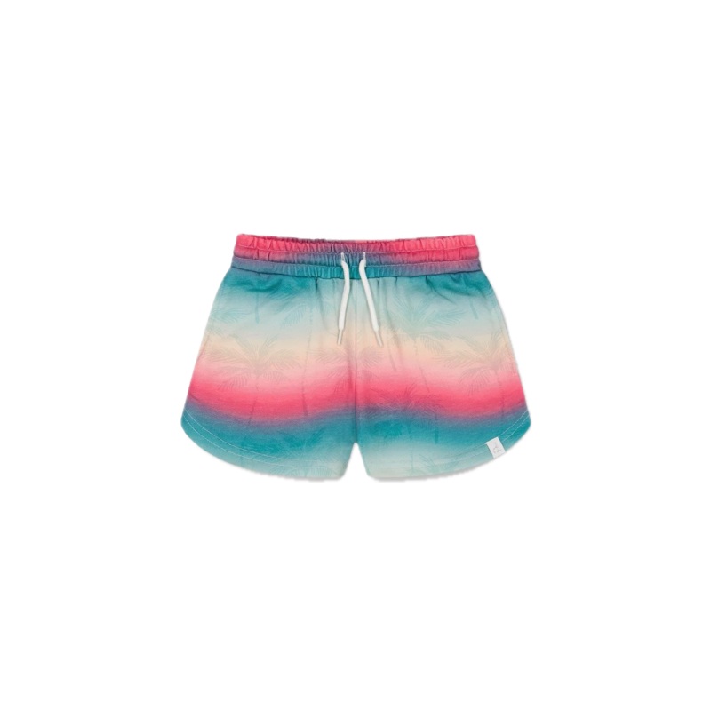 Deux Par Deux French Terry Short Printed Tie Dye Waves