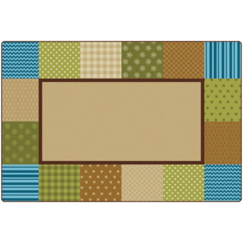 KIDSoft Pattern Blocks Rug, Rectangle, 8′ x 12′, Nature’s Colors