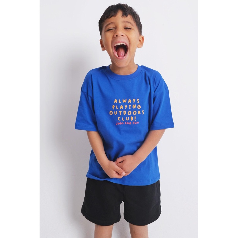 “Always Playing Outdoors Club” Short-Sleeved T-Shirt