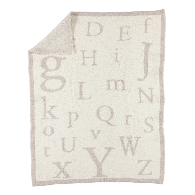 CozyChic ABC Blanket – Stone & Cream