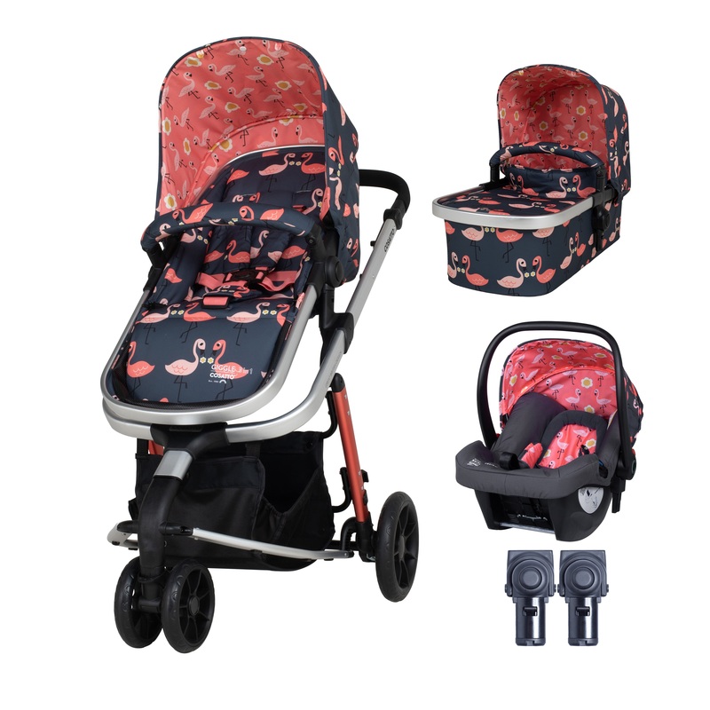 Ex display Giggle 3 in 1 Car Seat Bundle Pretty Flamingo
