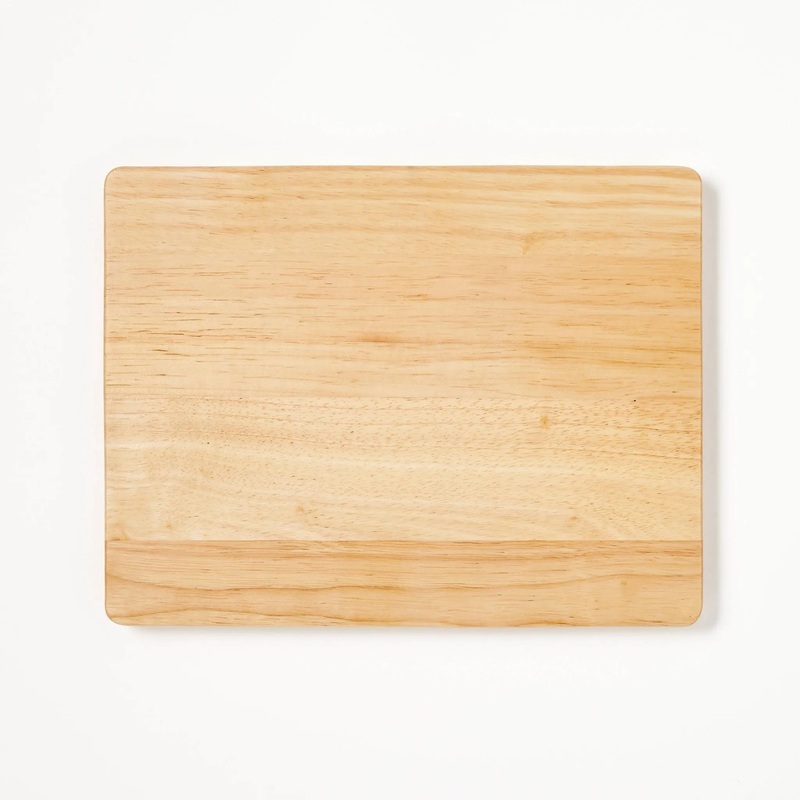 10″x13″ Nonslip Rubberwood Cutting Board Natural