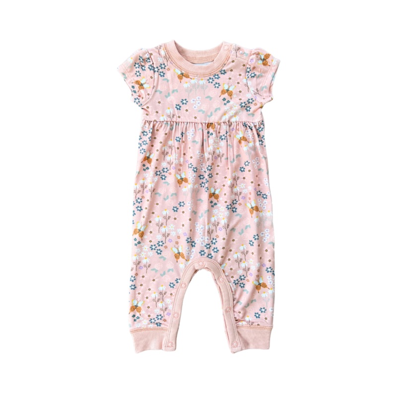 Babysprouts Short Sleeve Pant Romper –  Butterfly Garden
