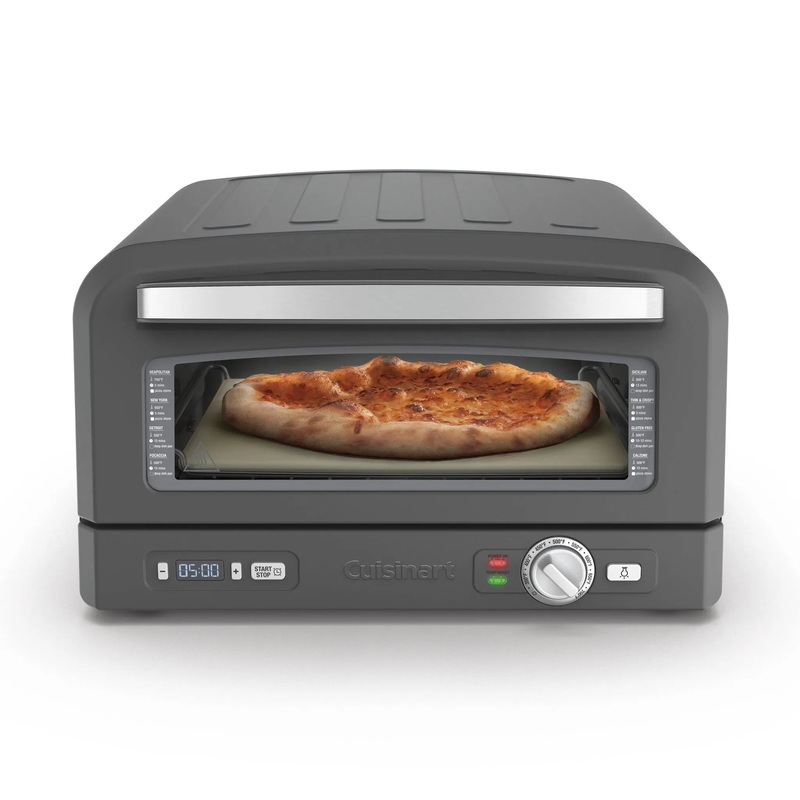 Indoor Metal Pizza Oven Matte Black: 1800W, Cool Touch, Freestanding, Includes Stone & Peel
