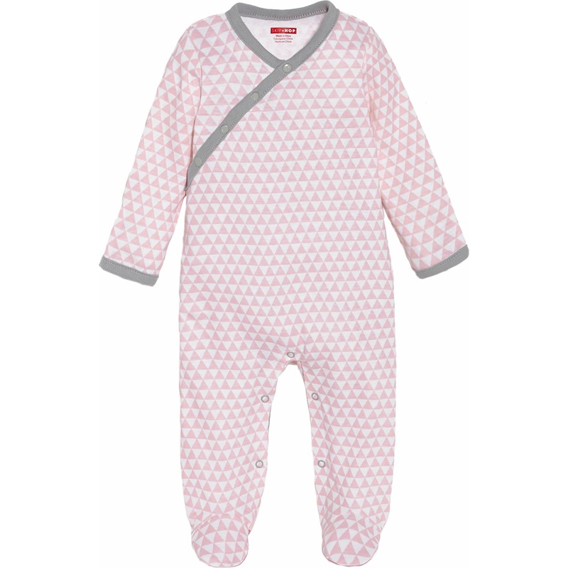Skip Hop Petite Triangles Side-Snap Footie – Pink (3 Months)