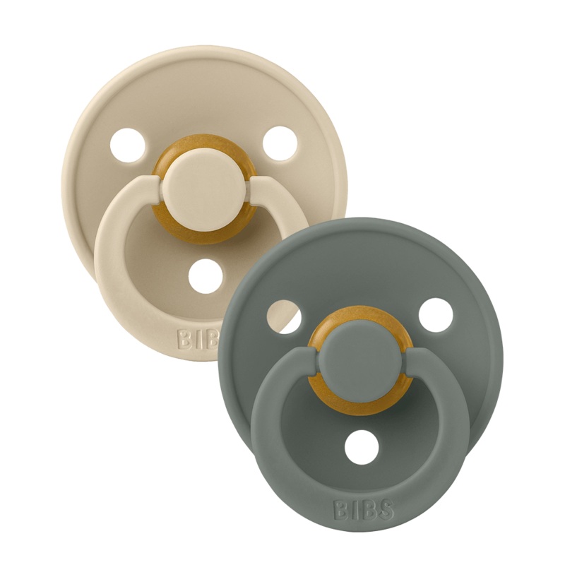 BIBS Pacifier 6-18 Months Symmetrical Vanilla/Pine, 2 pcs.