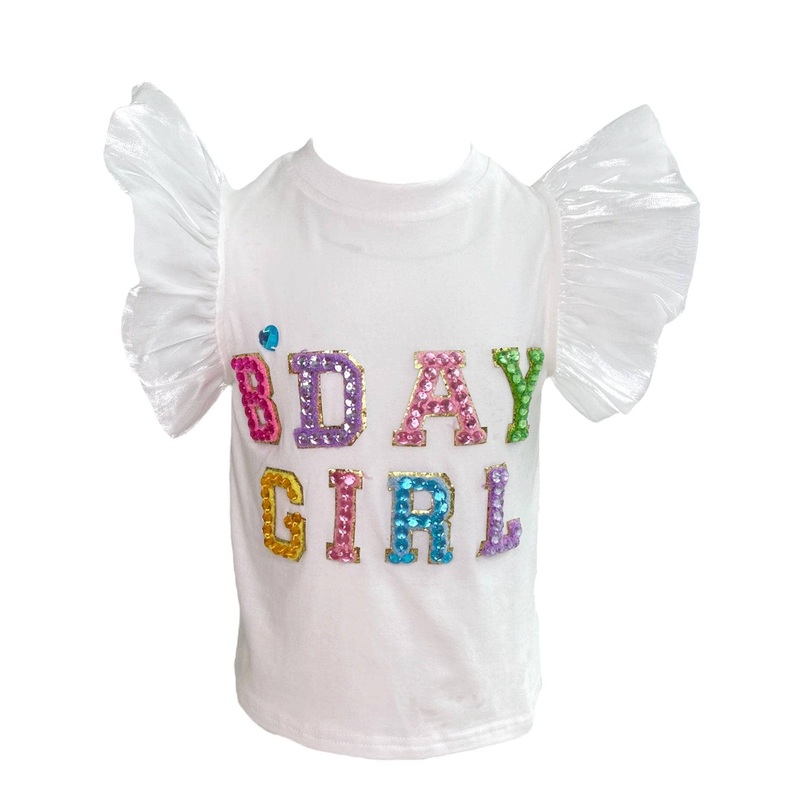 Birthday Girl Gem Ruffle Shirt