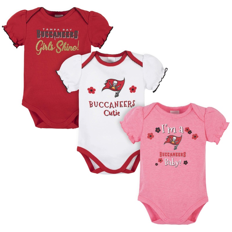 Tampa Bay Buccaneers Baby Girls Short Sleeve Bodysuits