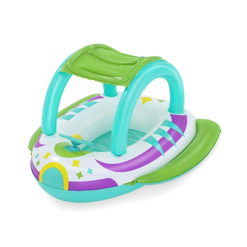 Bestway Space Splash Children’s Inflatable Boat With UV-Careful Sun Canopy Spaceship 107 x 112 cm