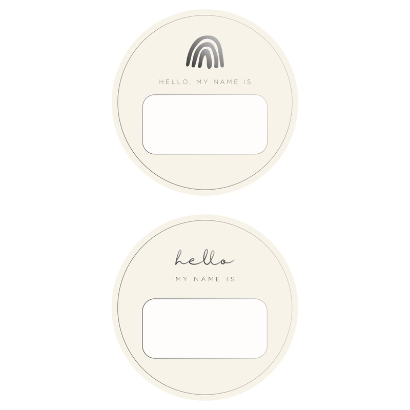 Blank Name Tags – Charcoal Foil (2 pack)