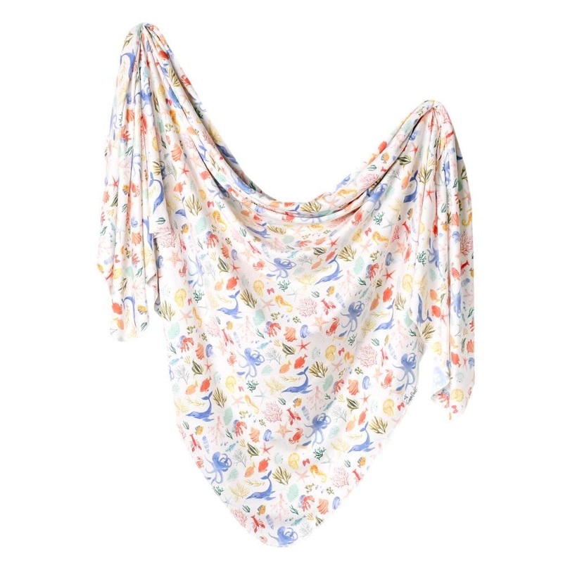 Copper Pearl Knit Swaddle Blanket | Nautical