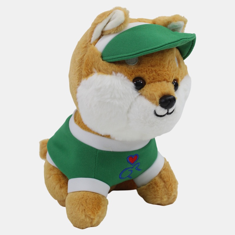 Corgi Plush Toy  22cm – Green Outfit