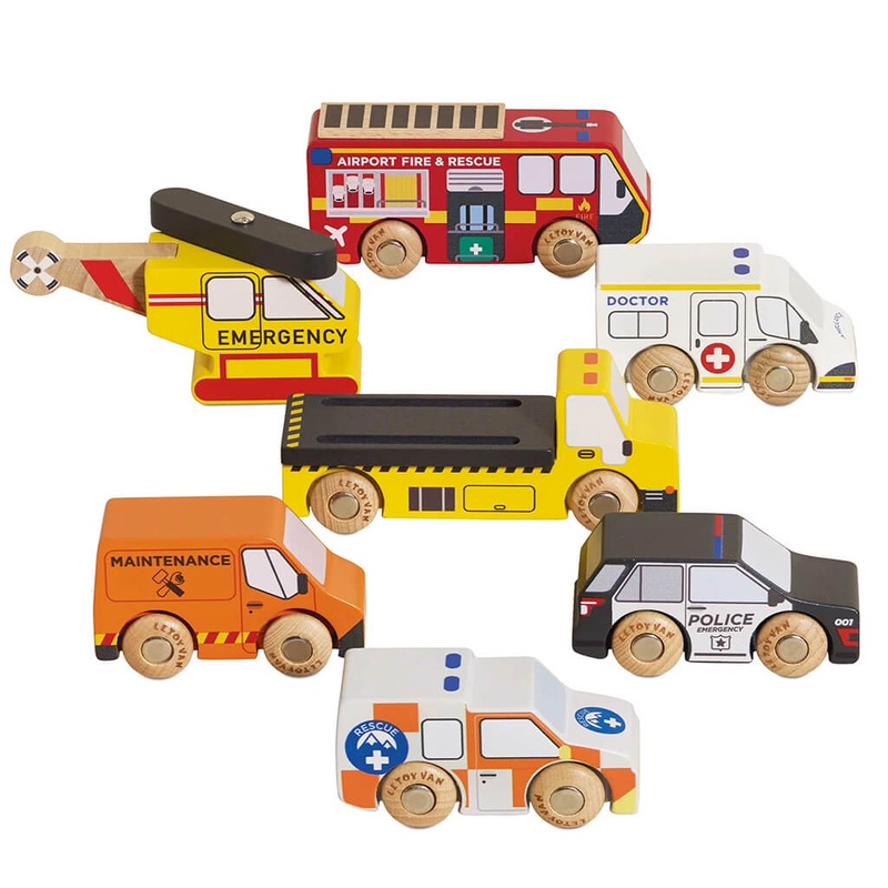 Emergency Helicopter + Rescue Cars