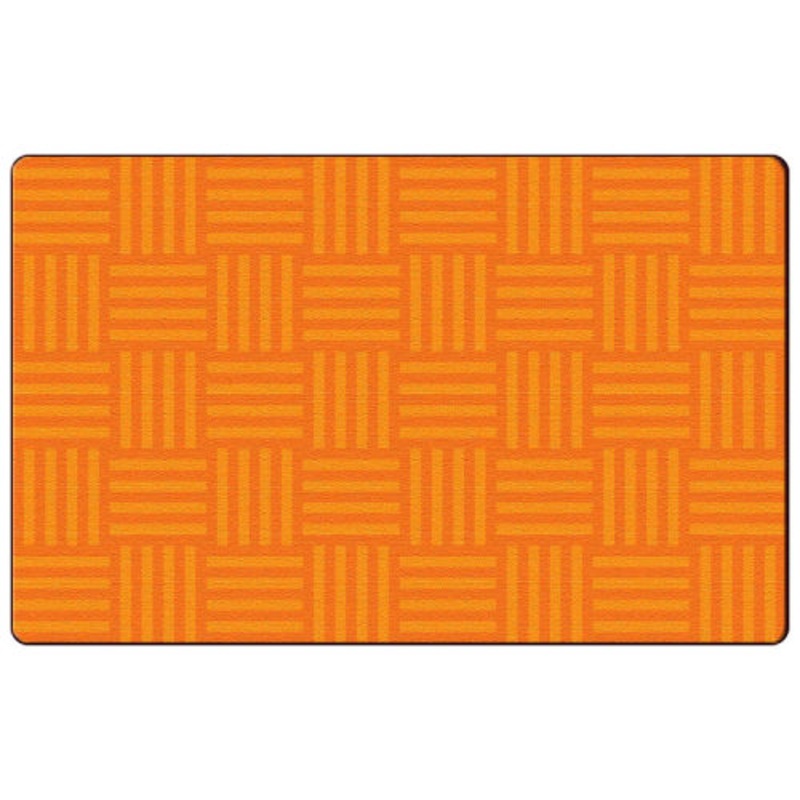 Tone-on-Tone Solids Carpet, Hash Tag Design, 10’6″ x 13’2″ Rectangle, Orange