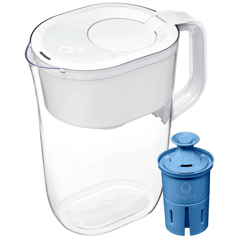 Water Filter 10-Cup Tahoe Water Pitcher Dispenser with Elite Water Filter – White
