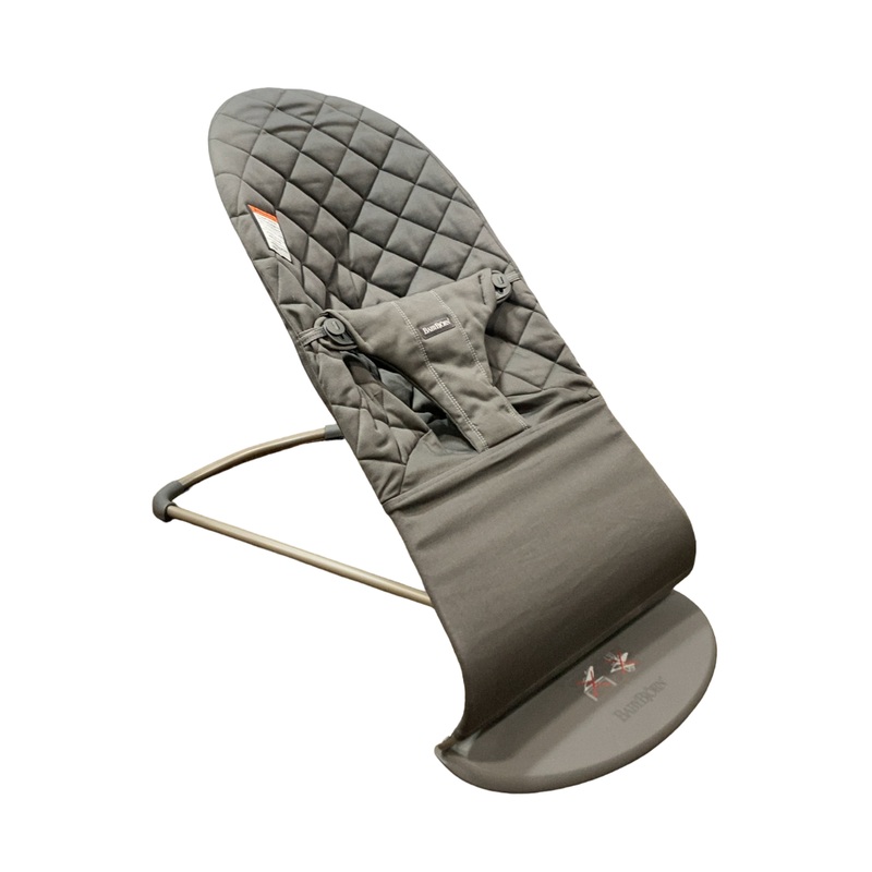 BabyBjorn Bouncer Bliss, Anthracite Cotton Classic Quilt, Dark Gray Frame