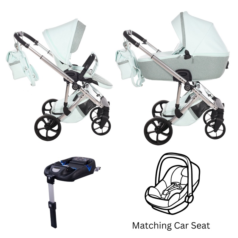 JUNAMA GLITTER ECO MINT – 4IN1 (INCLUDES CAR SEAT & ISOFIX BASE)