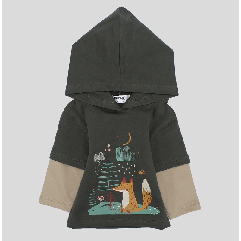 Foxy Long-Sleeved Hooded T-shirt