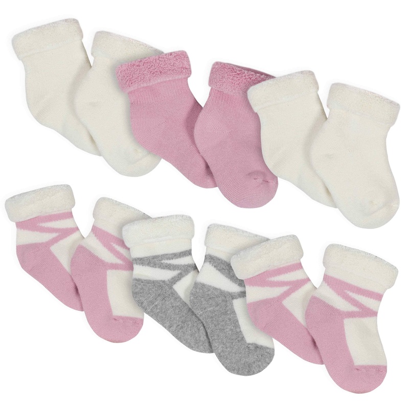 Gerber 6-Pack Baby Girls Princess Wiggle-Proof Terry Bootie Socks
