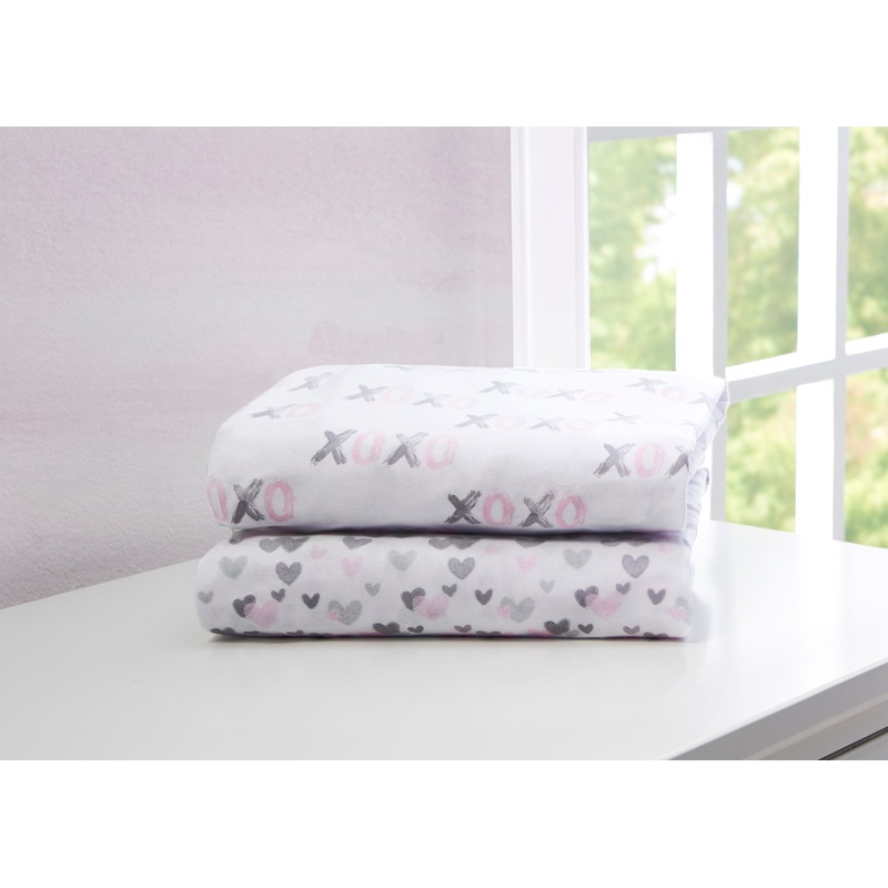 Hearts N Kisses Fitted Crib Sheets – 2 Pack