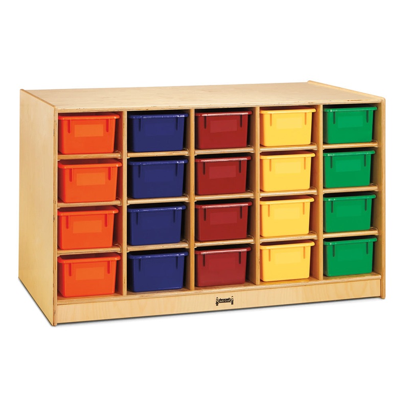 Jonti-Craft Double-Sided Island Single + 20 Cubbie-Tray – with Colored Trays
