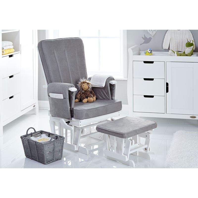 Obaby Deluxe Reclining Glider Chair and Stool