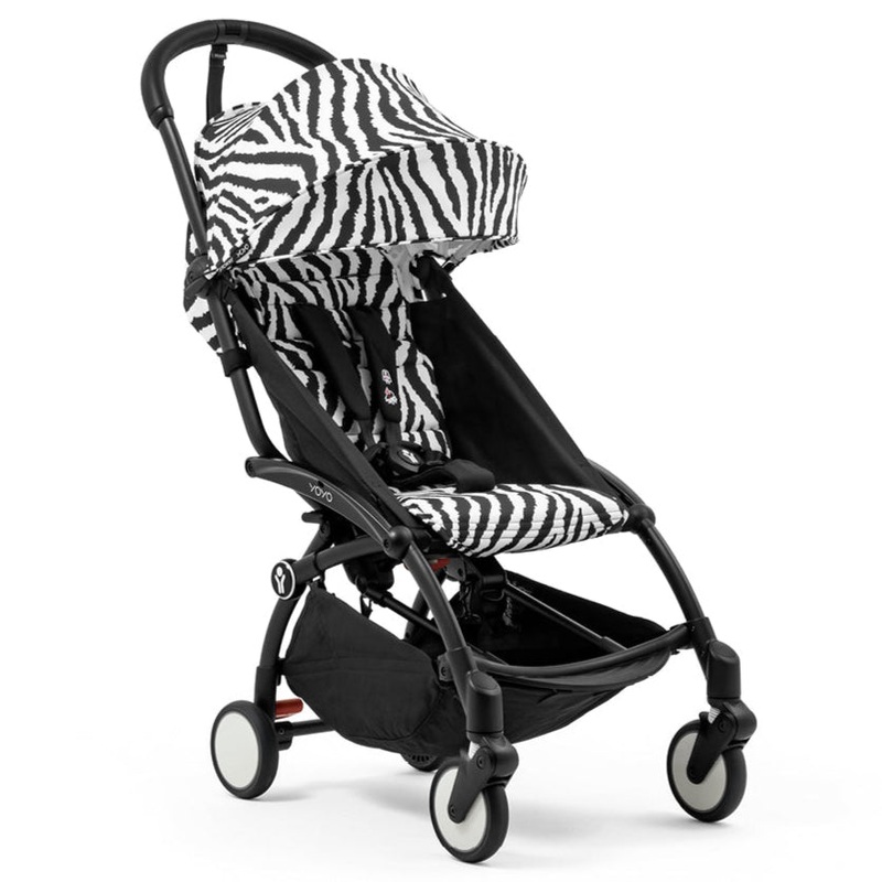 Stokke – YOYO 3 Stroller 6+ – Black Frame + Zebra