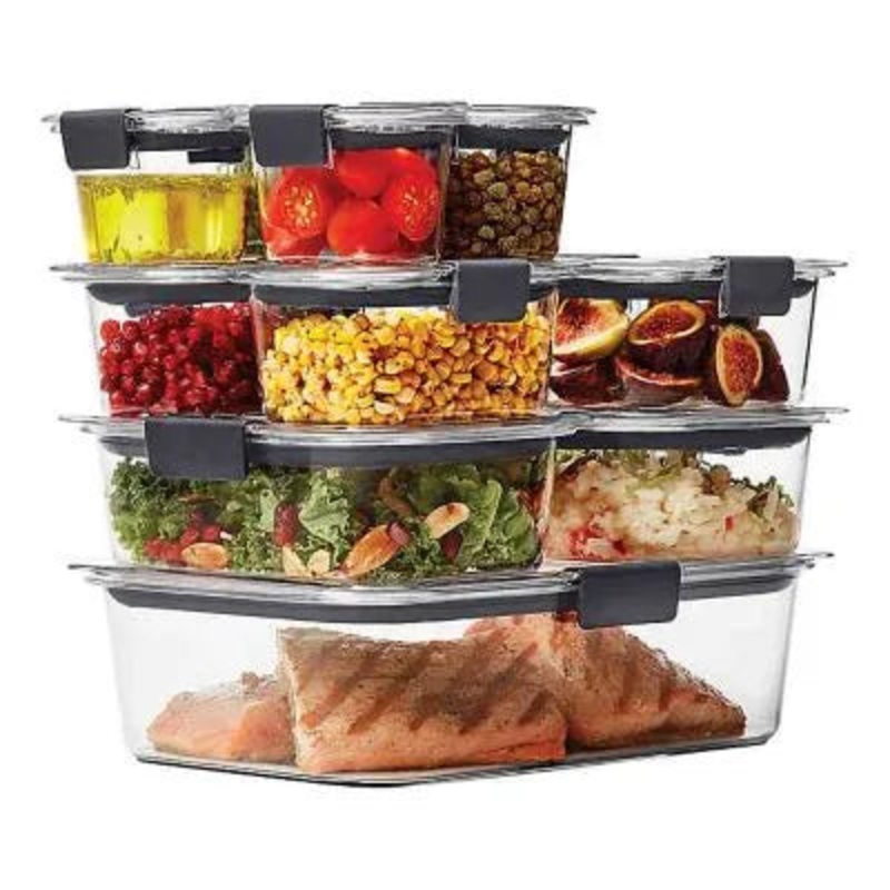 Brilliance 22pc Plastic Food Storage Container Set Clear: Microwave, Dishwasher & Freezer Safe